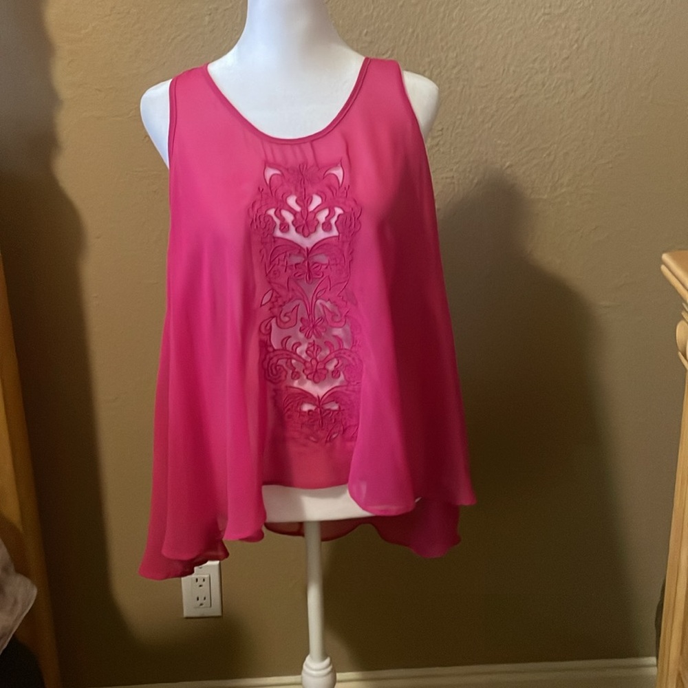 Sophie and Kate pink sheer tank blouse size medium